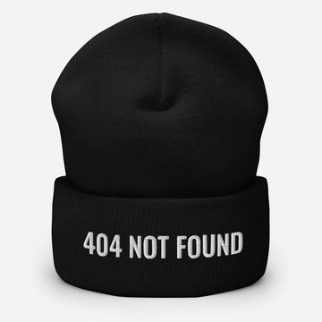 404 Not Found Unisex Embroidered Funny Cuffed Beanie - BUCKET POPCORN